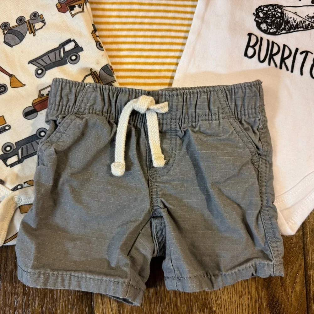 Baby‎ Boy 0/3 Months Clothes Summer Bodysuits Shorts Shirts Lot Bundle Burrito